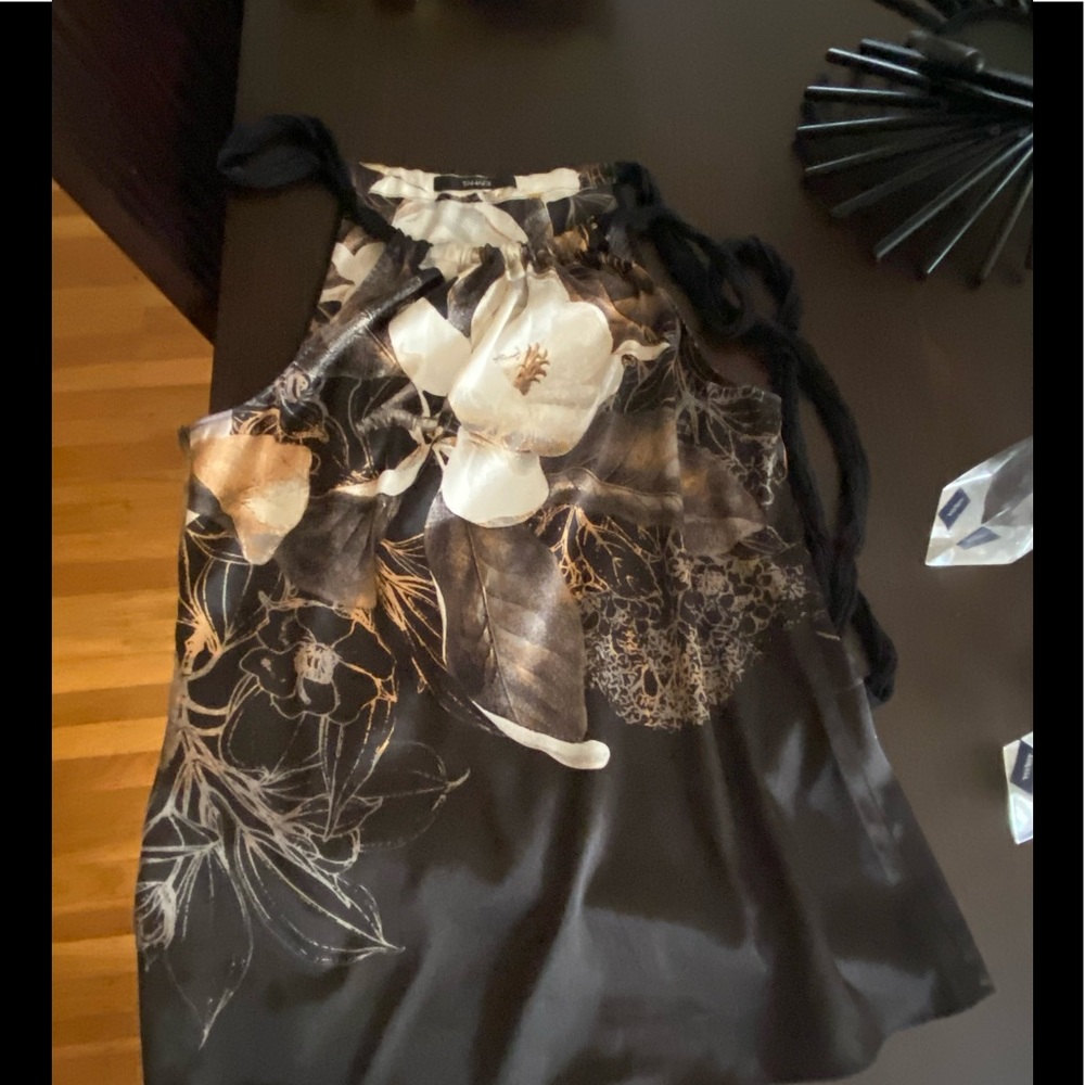Tahari black blouse, size large